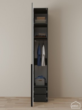Шкаф с антресолью Linnea MHR-1A-3 2450х400х510 (Графит-М 11.1.25) в Губкинском - gubkinskiy.ok-mebel.com | фото 6