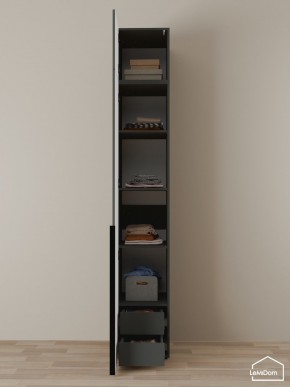 Шкаф с антресолью Linnea MHR-1A-4 2450х400х510 (Графит-М 11.1.25) в Губкинском - gubkinskiy.ok-mebel.com | фото 4