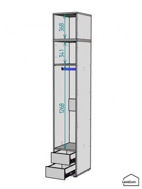 Шкаф с антресолью Linnea MHR-1POA-3 2450х400х510 (Белый-М 11.1.1) в Губкинском - gubkinskiy.ok-mebel.com | фото 3