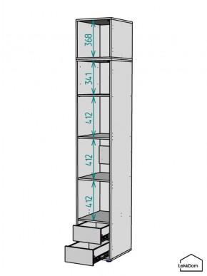 Шкаф с антресолью Linnea MHR-1POA-4 2450х400х510 (Белый-М 11.1.1) в Губкинском - gubkinskiy.ok-mebel.com | фото 3
