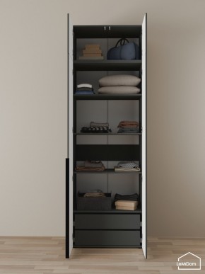 Шкаф с антресолью Linnea MHR-2A-3 2450х800х510 (Графит-М 11.1.25) в Губкинском - gubkinskiy.ok-mebel.com | фото 5