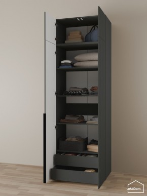 Шкаф с антресолью Linnea MHR-2A-3 2450х800х510 (Графит-М 11.1.25) в Губкинском - gubkinskiy.ok-mebel.com | фото 6