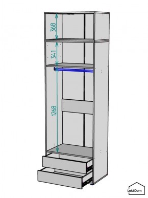 Шкаф с антресолью Linnea MHR-2POA-3 2450х800х510 (Белый-М 11.1.1) в Губкинском - gubkinskiy.ok-mebel.com | фото 3