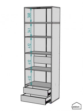 Шкаф с антресолью Linnea MHR-2POA-4 2450х800х510 (Белый-М 11.1.2) в Губкинском - gubkinskiy.ok-mebel.com | фото 3