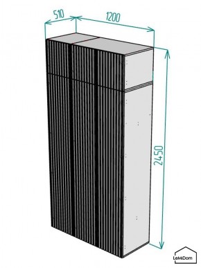 Шкаф с антресолью Linnea MHR-3POA-1 2450х1200х510 (Белый-М 11.1.1) в Губкинском - gubkinskiy.ok-mebel.com | фото 2