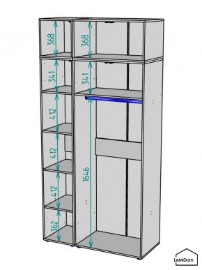Шкаф с антресолью Linnea MHR-3POA-1 2450х1200х510 (Белый-М 11.1.1) в Губкинском - gubkinskiy.ok-mebel.com | фото 3