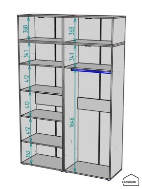 Шкаф с антресолью Linnea MHR-4A-1 2450х1600х510 (Графит-М 11.1.25) в Губкинском - gubkinskiy.ok-mebel.com | фото 3