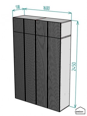 Шкаф с антресолью Linnea MHR-4POA-1 2450х1600х510 (Белый-М 11.1.2) в Губкинском - gubkinskiy.ok-mebel.com | фото 2