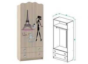 Шкаф для одежды с ящиками Париж в Губкинском - gubkinskiy.ok-mebel.com | фото 1