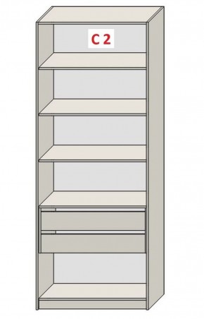 Шкаф СТАНДАРТ С1 без ящика серия "ГЕСТИЯ" (Светло-серый/Дуб Небраска натуральный) 800*520*2300 в Губкинском - gubkinskiy.ok-mebel.com | фото 6