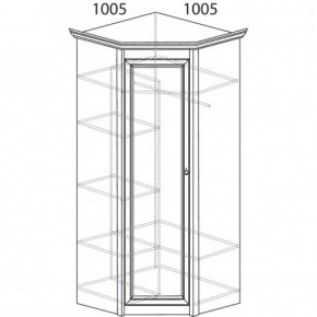 Шкаф угловой №662 "Флоренция" Фасад зеркало (угол 1005*1005) Дуб оксфорд в Губкинском - gubkinskiy.ok-mebel.com | фото 2