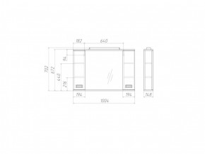 Шкаф-зеркало Cube 100 Эл. Домино (DC5013HZ) в Губкинском - gubkinskiy.ok-mebel.com | фото 2