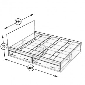 Стандарт Кровать с ящиками 1400, цвет дуб сонома, ШхГхВ 143,5х203,5х70 см., сп.м. 1400х2000 мм., без матраса, основание есть в Губкинском - gubkinskiy.ok-mebel.com | фото 6