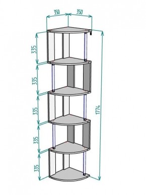 Стеллаж Maria S113-MA (Графит) в Губкинском - gubkinskiy.ok-mebel.com | фото 3