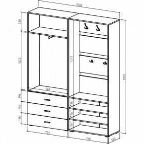 Стенка для прихожей Мартин-2 в Губкинском - gubkinskiy.ok-mebel.com | фото 3