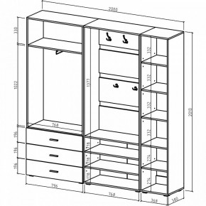 Стенка для прихожей Мартин-3 в Губкинском - gubkinskiy.ok-mebel.com | фото 3