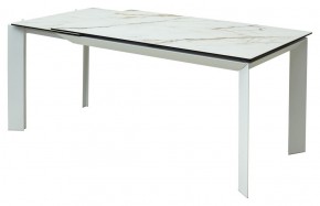 Стол CREMONA 180 KL-188 Контрастный мрамор матовый, итальянская керамика/ белый каркас, ®DISAUR в Губкинском - gubkinskiy.ok-mebel.com | фото 3