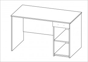Стол КАСТОР письменный с одной тумбой и одним ящиком, цвет белый в Губкинском - gubkinskiy.ok-mebel.com | фото 2
