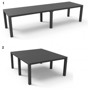 Стол раскладной Джули (Julie Double table 2 configurations) Графит в Губкинском - gubkinskiy.ok-mebel.com | фото 1