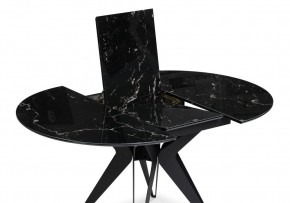 Стол стеклянный Рикла 110(150)х110х76 черный мрамор / черный в Губкинском - gubkinskiy.ok-mebel.com | фото 4