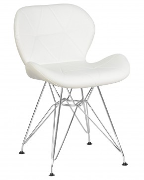 Стул обеденный DOBRIN BUTTERFLY CHROME, ножки хром, цвет белый в Губкинском - gubkinskiy.ok-mebel.com | фото