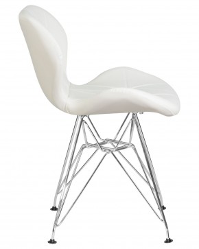 Стул обеденный DOBRIN BUTTERFLY CHROME, ножки хром, цвет белый в Губкинском - gubkinskiy.ok-mebel.com | фото 3