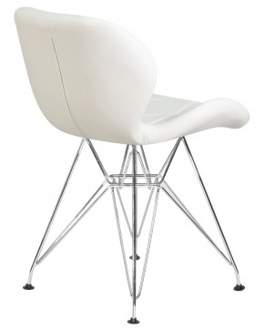 Стул обеденный DOBRIN BUTTERFLY CHROME, ножки хром, цвет белый в Губкинском - gubkinskiy.ok-mebel.com | фото 4