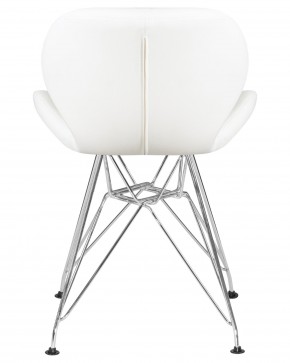 Стул обеденный DOBRIN BUTTERFLY CHROME, ножки хром, цвет белый в Губкинском - gubkinskiy.ok-mebel.com | фото 5