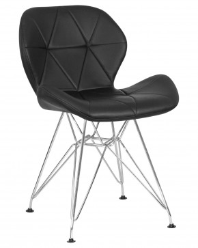 Стул обеденный DOBRIN BUTTERFLY CHROME, ножки хром, цвет чёрный в Губкинском - gubkinskiy.ok-mebel.com | фото