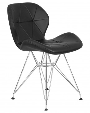 Стул обеденный DOBRIN BUTTERFLY CHROME, ножки хром, цвет чёрный в Губкинском - gubkinskiy.ok-mebel.com | фото 2
