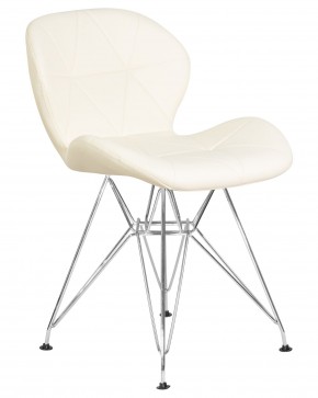 Стул обеденный DOBRIN BUTTERFLY CHROME, ножки хром, цвет кремовый в Губкинском - gubkinskiy.ok-mebel.com | фото 2