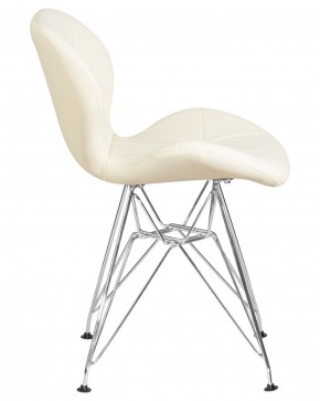 Стул обеденный DOBRIN BUTTERFLY CHROME, ножки хром, цвет кремовый в Губкинском - gubkinskiy.ok-mebel.com | фото 3