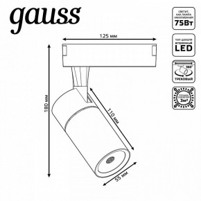 Светильник на штанге Gauss Track Light TR060 в Губкинском - gubkinskiy.ok-mebel.com | фото 5