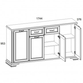 Тумба 4D1S, MONAKO, цвет Сосна винтаж/дуб анкона в Губкинском - gubkinskiy.ok-mebel.com | фото 2