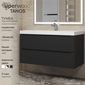 Тумба под раковину Uperwood Tanos 100 см, подвесная, черная матовая в Губкинском - gubkinskiy.ok-mebel.com | фото 3