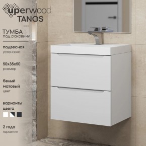 Тумба под раковину Uperwood Tanos 50 см, подвесная, белая матовая в Губкинском - gubkinskiy.ok-mebel.com | фото 6