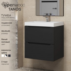 Тумба под раковину Uperwood Tanos 50 см, подвесная, черная матовая в Губкинском - gubkinskiy.ok-mebel.com | фото 4