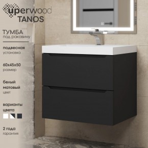 Тумба под раковину Uperwood Tanos 60 см, подвесная, черная матовая в Губкинском - gubkinskiy.ok-mebel.com | фото 3