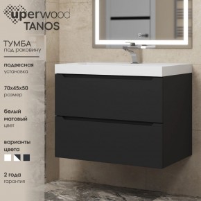 Тумба под раковину Uperwood Tanos 70 см, подвесная, черная матовая в Губкинском - gubkinskiy.ok-mebel.com | фото 3