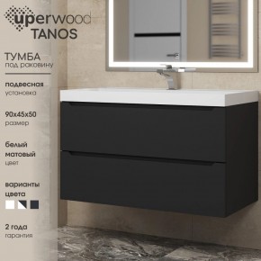 Тумба под раковину Uperwood Tanos 90 см, подвесная, черная матовая в Губкинском - gubkinskiy.ok-mebel.com | фото 3