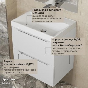 Тумба с раковиной Uperwood Tanos 50 см, подвесная, белая матовая в Губкинском - gubkinskiy.ok-mebel.com | фото 6