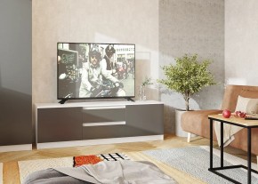 Тумба ТВ большая Парус (Белый/Графит) в Губкинском - gubkinskiy.ok-mebel.com | фото 2