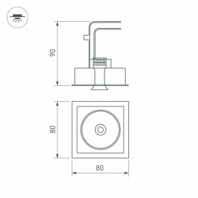 Встраиваемый светильник Arlight CL-SIMPLE-S80x80-9W Warm3000 (BK, 45 deg) 028149 в Губкинском - gubkinskiy.ok-mebel.com | фото 9