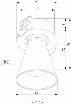 Встраиваемый светильник Elektrostandard Bell 25097/LED 8W 3000K черный в Губкинском - gubkinskiy.ok-mebel.com | фото 5