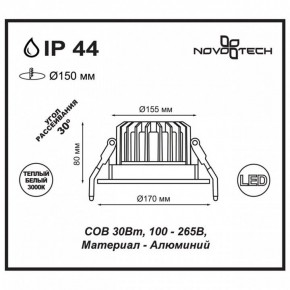 Встраиваемый светильник Novotech Drum 357604 в Губкинском - gubkinskiy.ok-mebel.com | фото 3