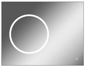 Зеркало Eclipse 90 black с подсветкой Sansa (SE1031Z) в Губкинском - gubkinskiy.ok-mebel.com | фото 1